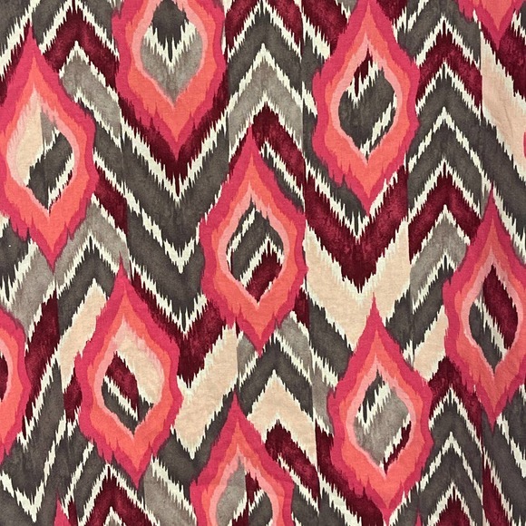 Tafford Pink Grey Aztec Print Medical Scrub Top Medium 100% Cotton - Picture 3 of 7